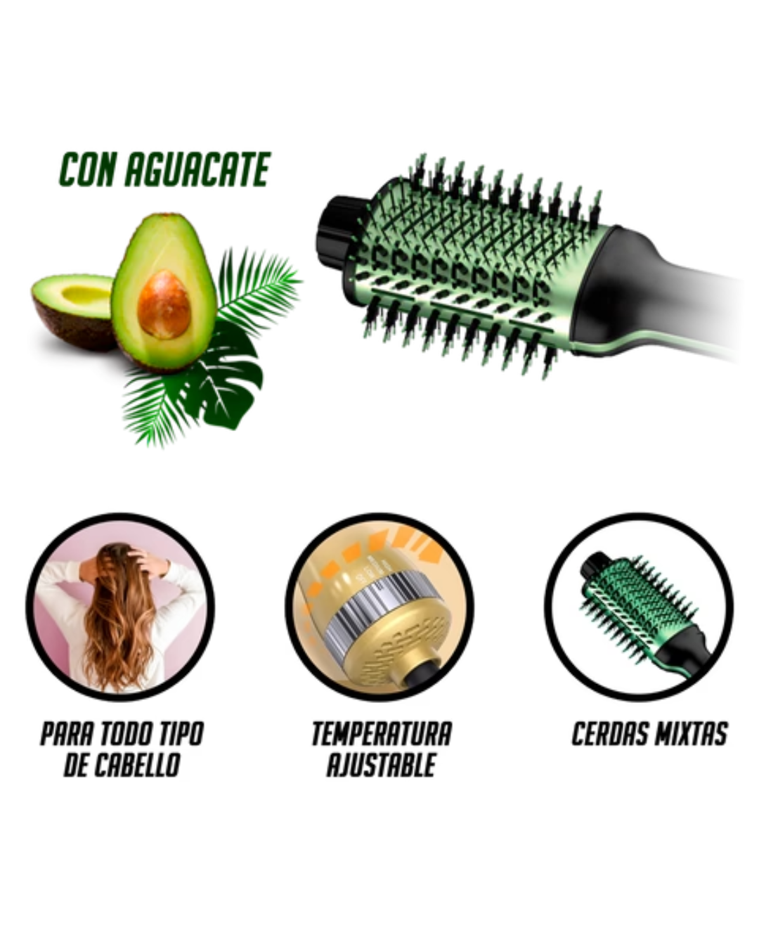 Cepillo Secador 5 En 1 Aguacate